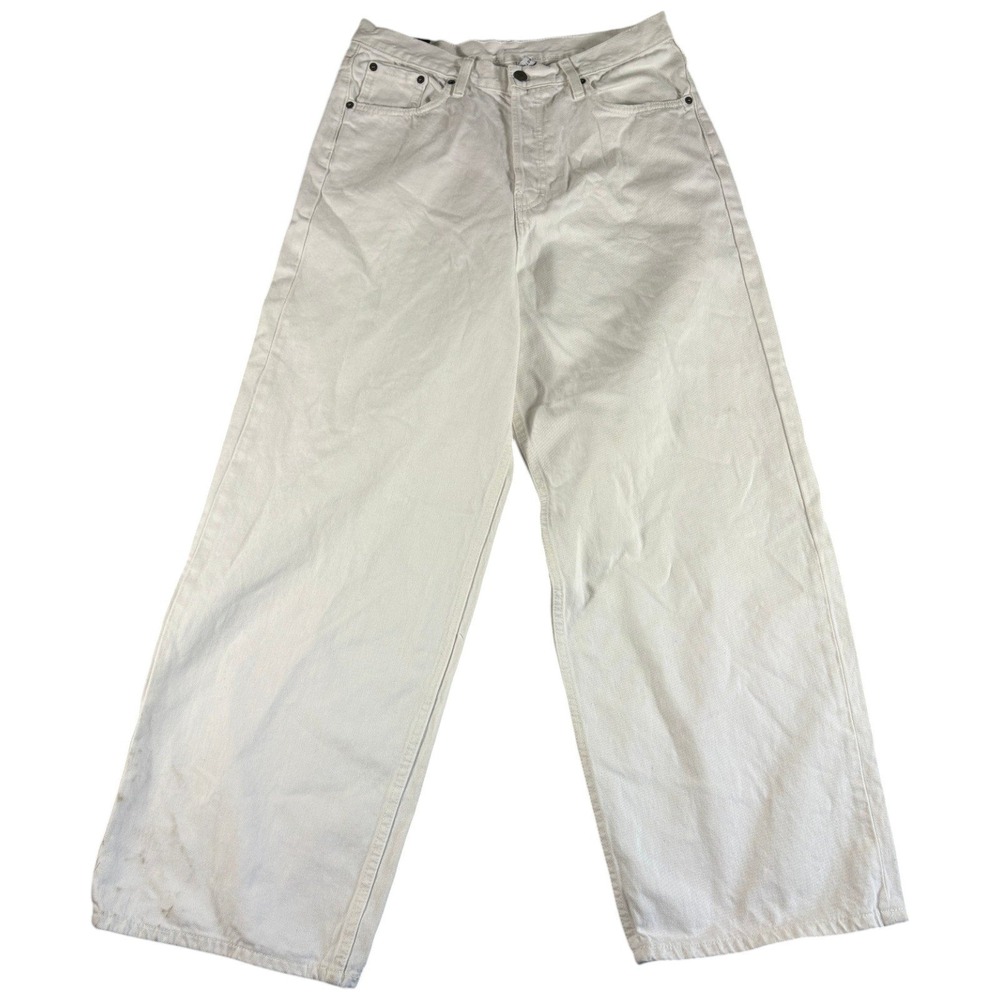 Weekday Astro Loose Baggy Jeans Mens 30x32 White Denim Y2K Relaxed Fit Wide Leg
